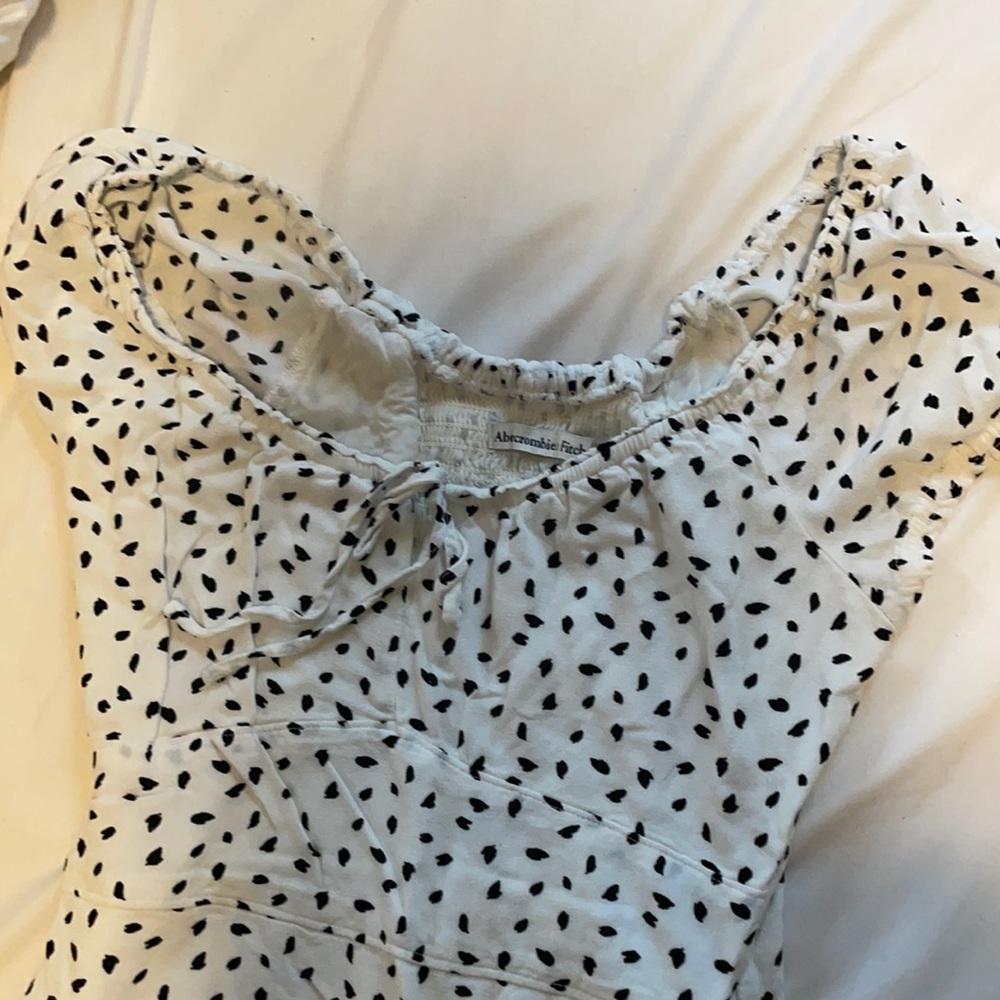 White Black Speckle Abercrombie Mini Sundress